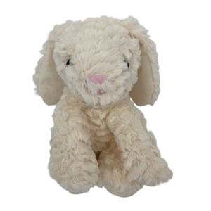 Kellytoy Bunny Rabbit Cream Pink Nose Textured Soft Lovey Toy Plush 9"